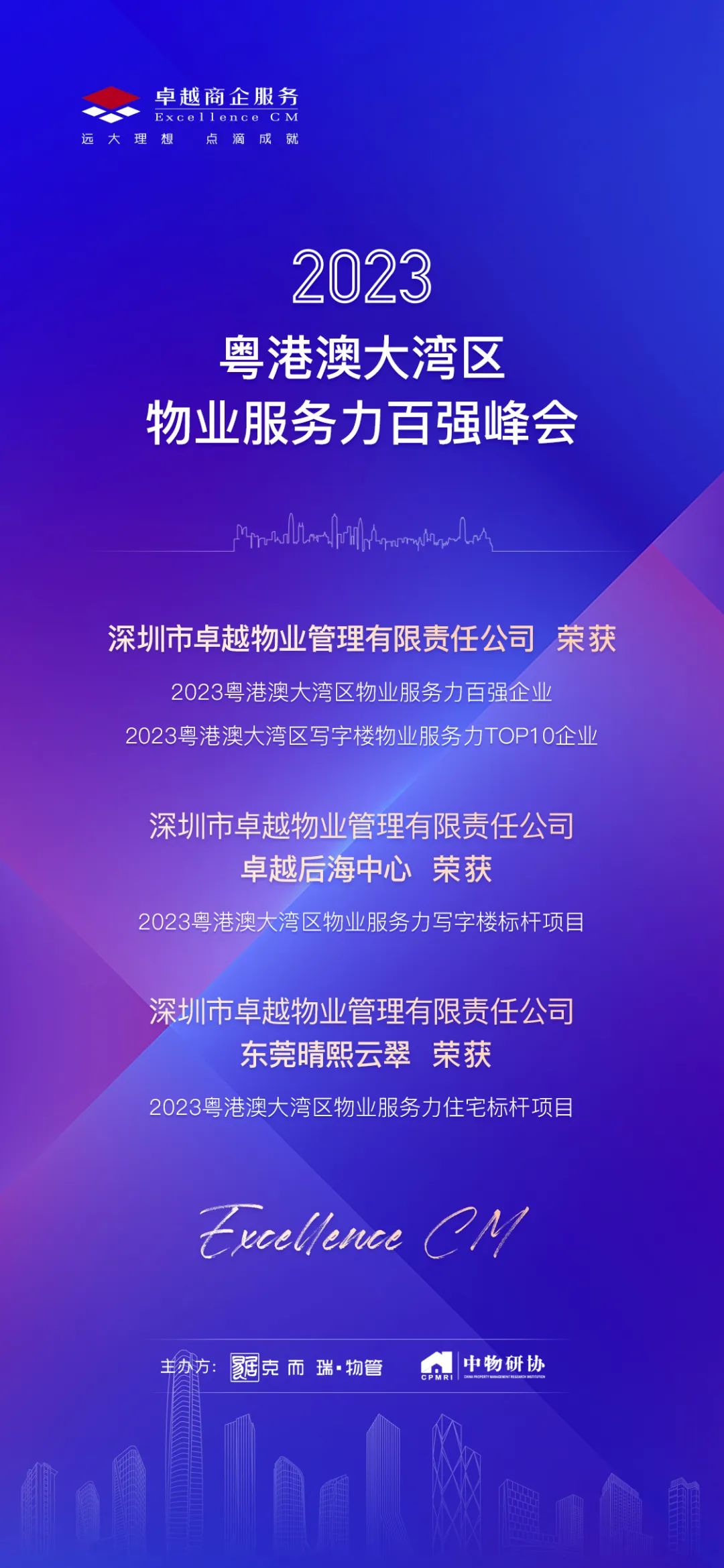 mg不朽情缘 - mg不朽情缘商企效劳集团荣获「2023粤港澳大湾区写字楼物业效劳力TOP1企业」等四项大奖